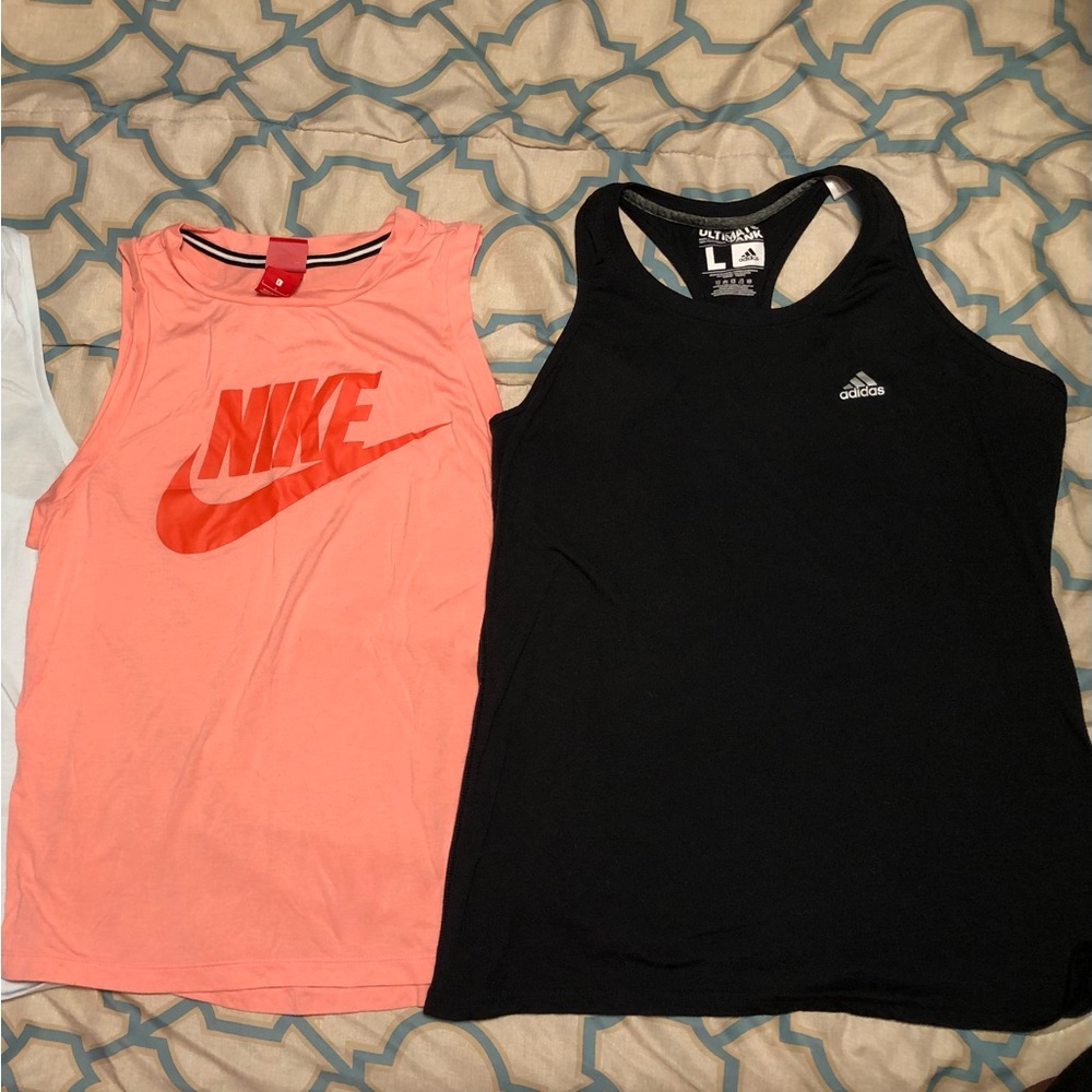 Nike Pink Tank Top - Adidas Black Tank Top